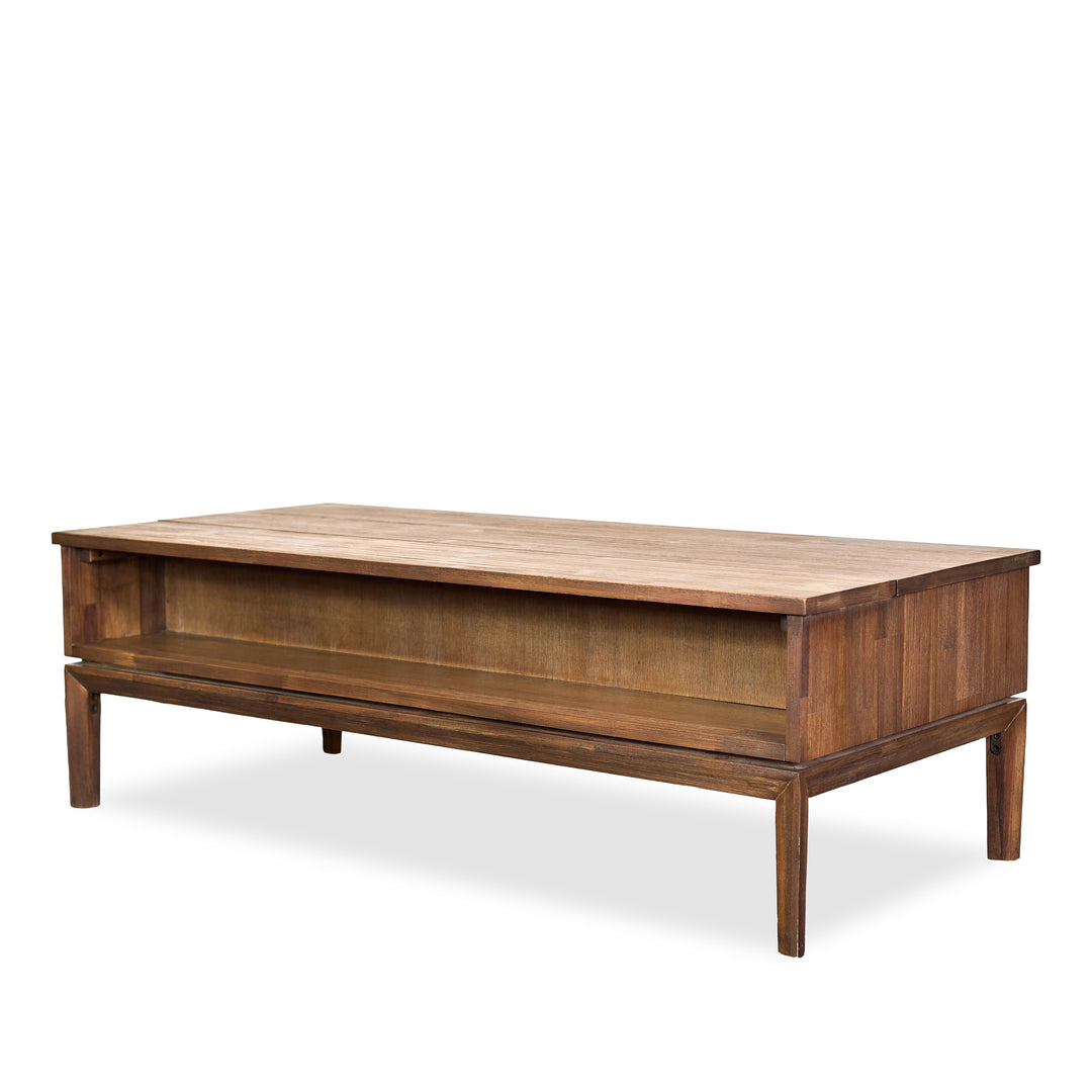 West Coffee Table W / Lift Top in Walnut side angle - lift-top storage coffee table by LH Imports - Whats New Furniture Portland OR