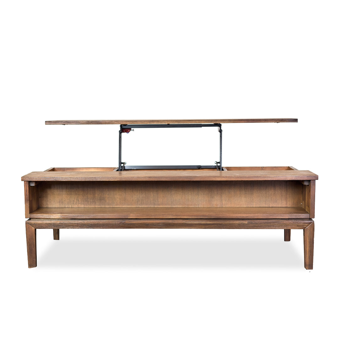 West Coffee Table W / Lift Top in Walnut configuration shot - lift-top storage coffee table by LH Imports - Whats New Furniture Portland OR