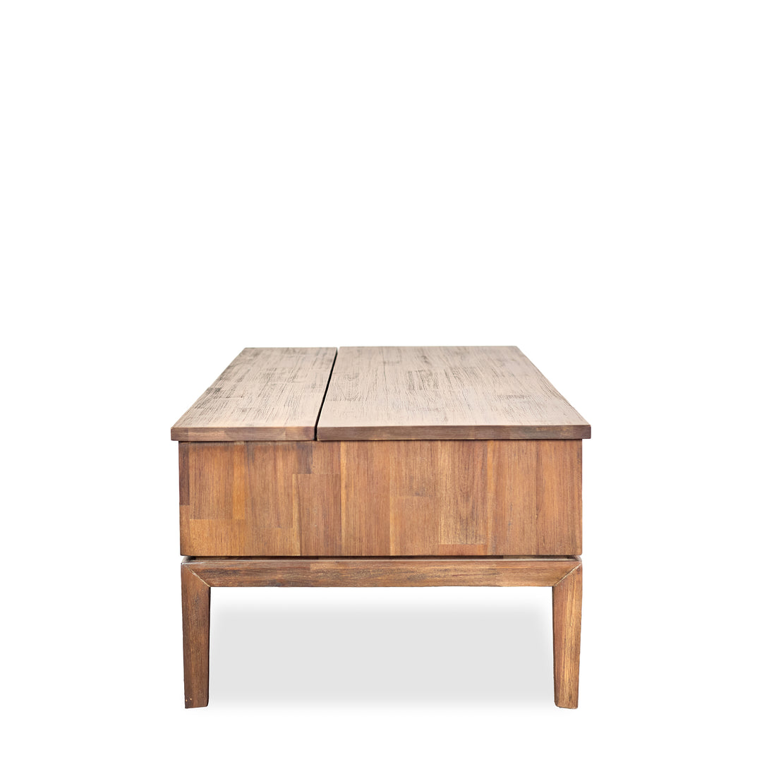 West Coffee Table W / Lift Top in Walnut profile view - lift-top storage coffee table by LH Imports - Whats New Furniture Portland OR
