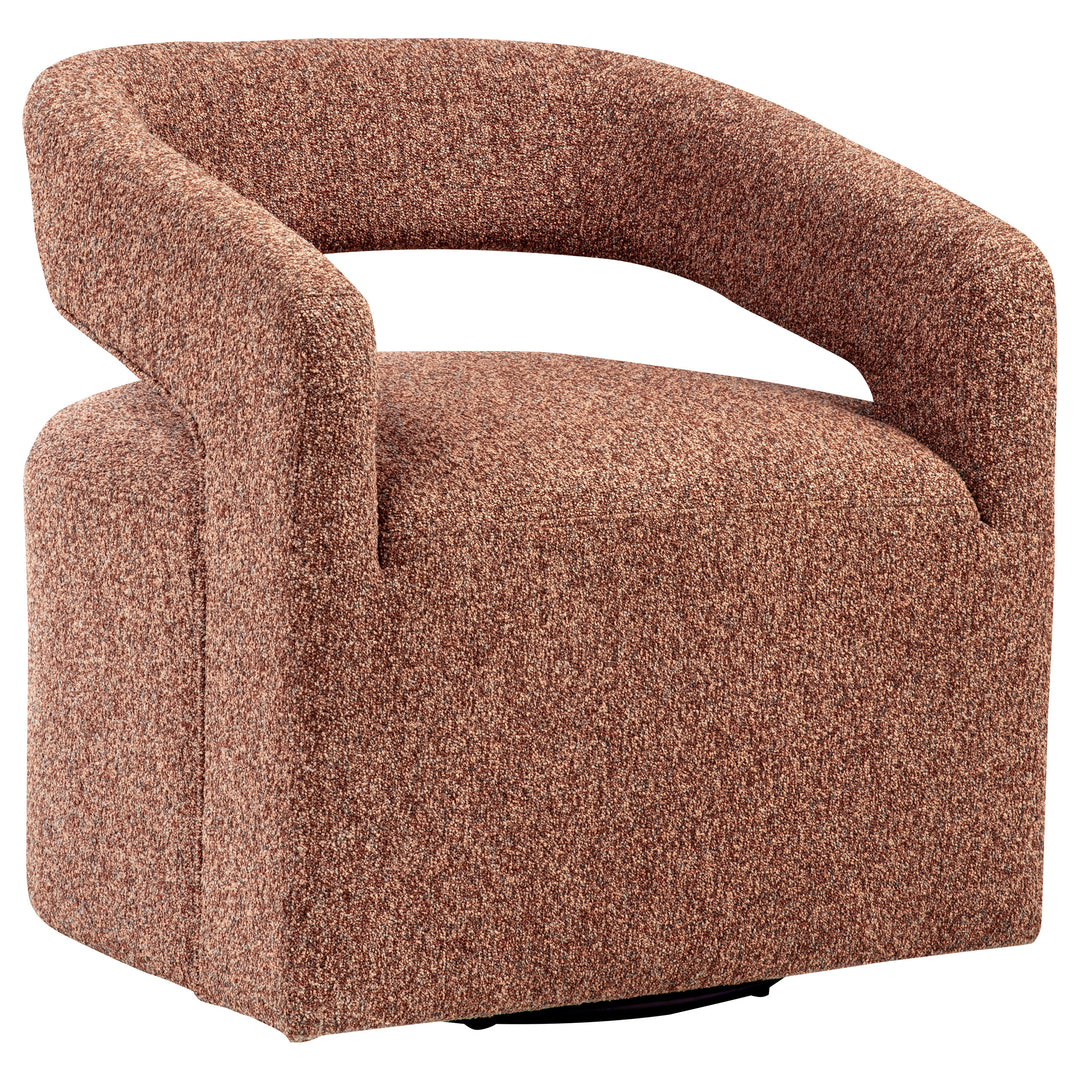 Westhill Boucle Upholstered Swivel Accent Chair Berry - What&