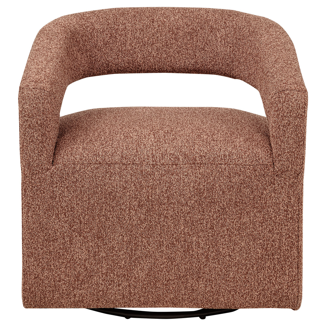 Westhill Boucle Upholstered Swivel Accent Chair Berry - What&