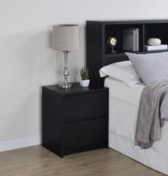Westpark 2-drawer Nightstand LED Lights and USB Black - What&