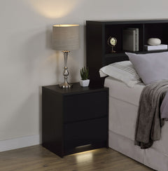 Westpark 2-drawer Nightstand LED Lights and USB Black - What&