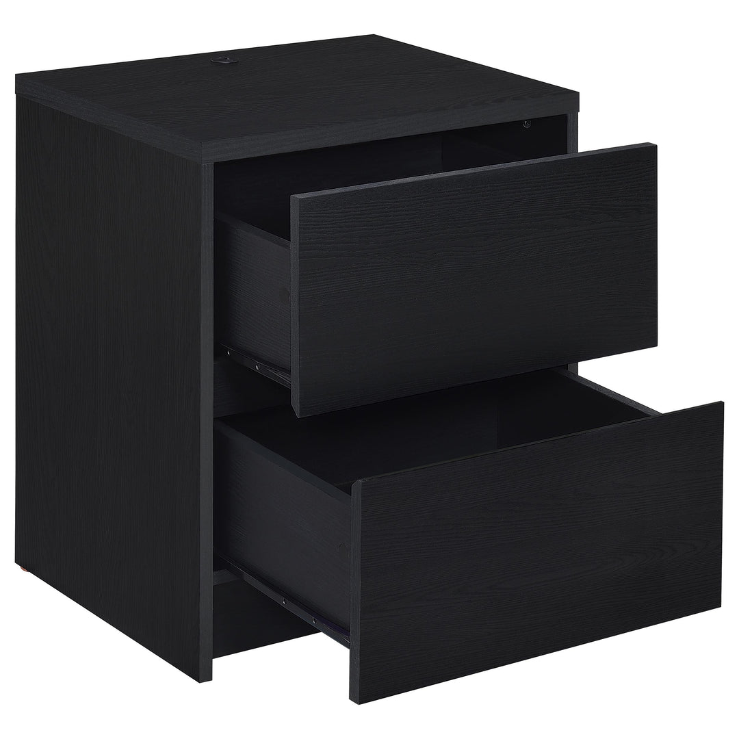 Westpark 2-drawer Nightstand LED Lights and USB Black - What&