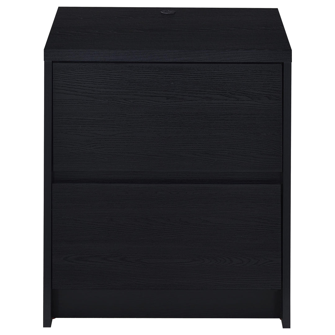 Westpark 2-drawer Nightstand LED Lights and USB Black - What&