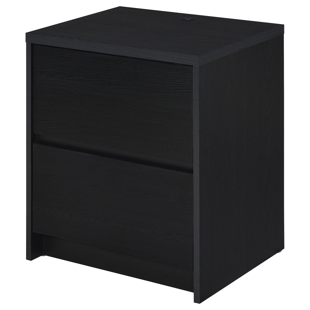 Westpark 2-drawer Nightstand LED Lights and USB Black - What&