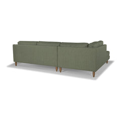 Edgewater Sectional in Montego Green fabric - back view - mid-century modern sectional - Whats New Furniture Portland OR