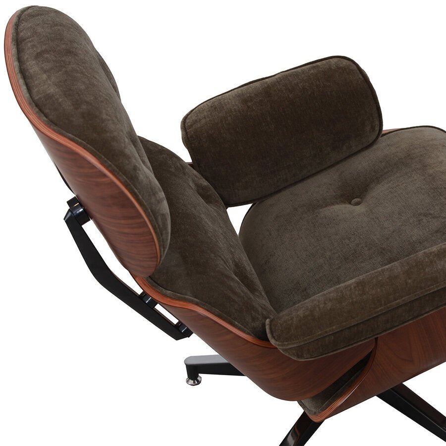 Burnside Lounge Chair and Ottoman Set in Moss Olive, cushion detail - Whats New Furniture