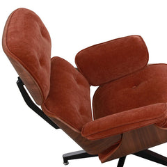 Burnside Lounge Chair and Ottoman Set in Moss Rust, cushion detail - Whats New Furniture