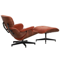 Burnside Lounge Chair and Ottoman Set in Moss Rust, side view - Whats New Furniture