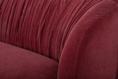 Cathedral Loveseat in Moss Red fabric detail view - loveseat by What&