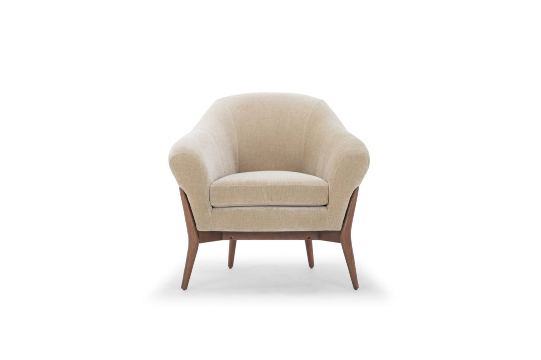 Chestnut Accent Chair in Moss Latte front view - accent chair by What&