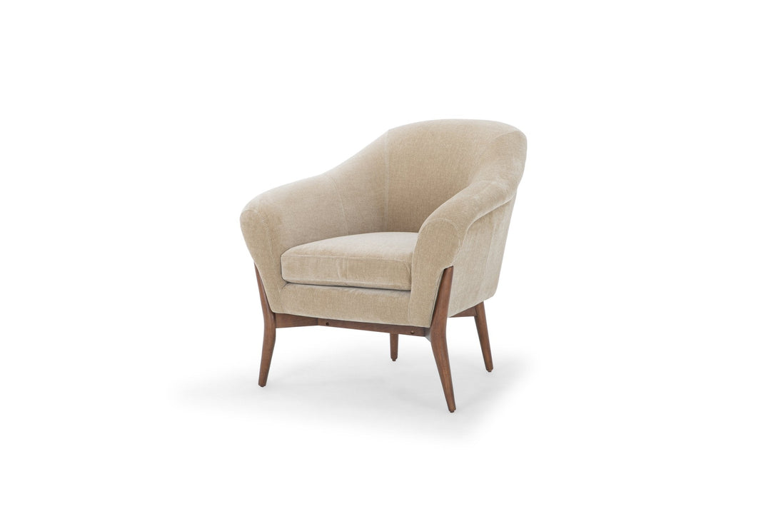 Chestnut Accent Chair in Moss Latte angle view - accent chair by What&
