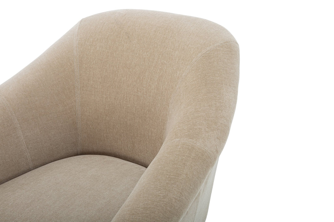 Chestnut Accent Chair in Moss Latte fabric detail view - accent chair by What&