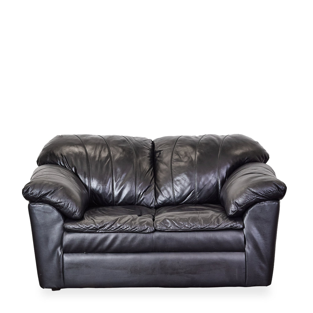 Comfy Leather Loveseat - Whats New Furniture - Portland, Oregon