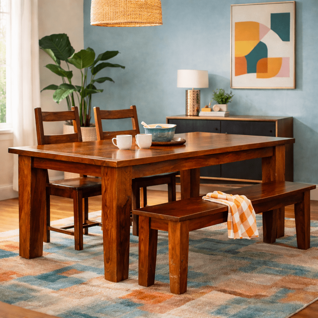 Dania Dining Set w/ Bench and 5 Chairs - Whats New Furniture - Portland, Oregon