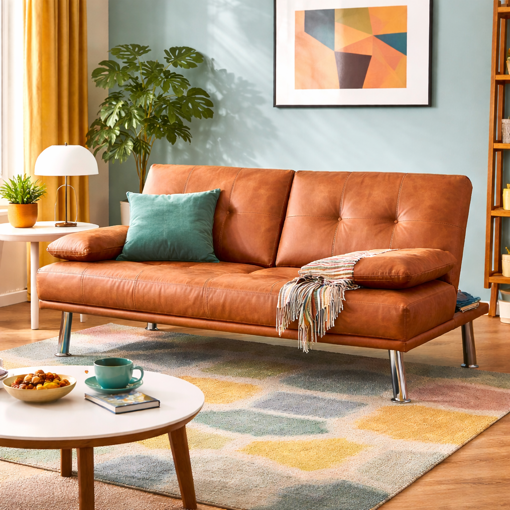 Faux Leather Futon - What&