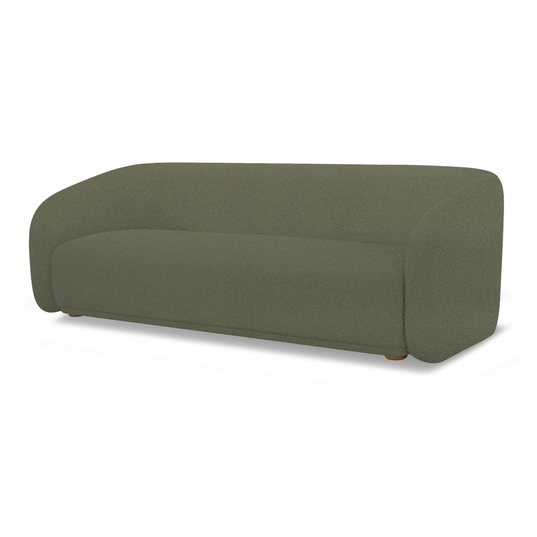 Finn 3-Seater Sofa in Pasha Army fabric - angled three-quarter view - mid-century modern sofa - Whats New Furniture Portland OR