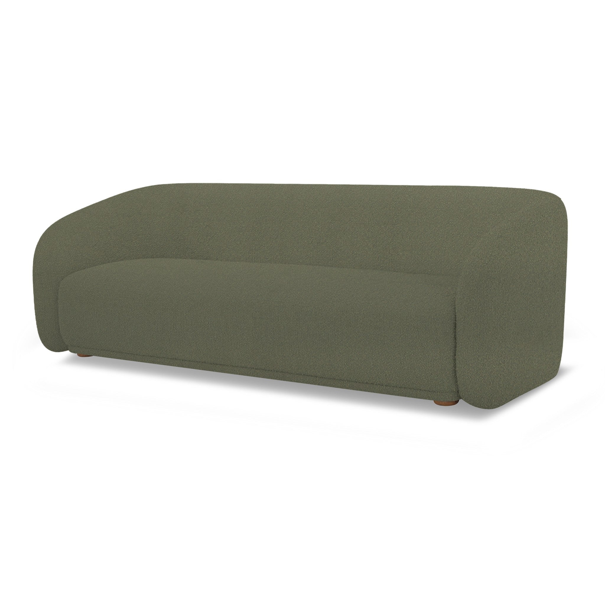 Finn 3-Seater Sofa in Pasha Army fabric - angled three-quarter view - mid-century modern sofa - Whats New Furniture Portland OR
