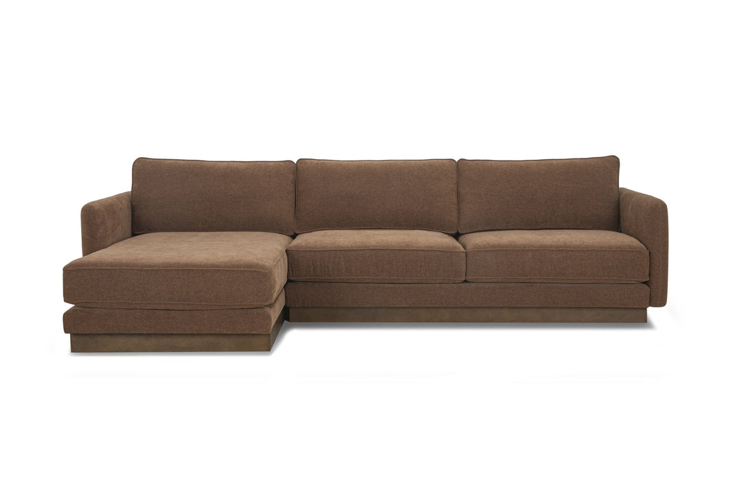 Highland Sectional in Nantes Brown LHF front view - chaise sectional by What&