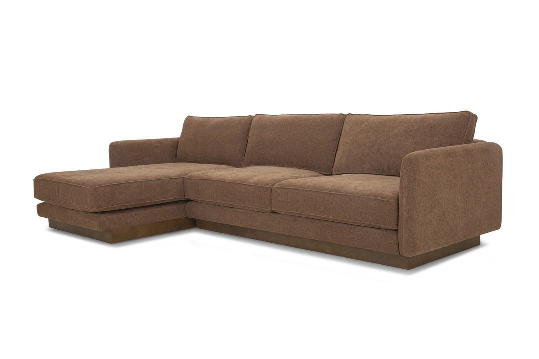 Highland Sectional in Nantes Brown LHF angle view - chaise sectional by What&