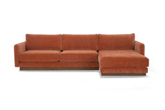 Highland Sectional in Moss Rust RHF front view - chaise sectional by What&