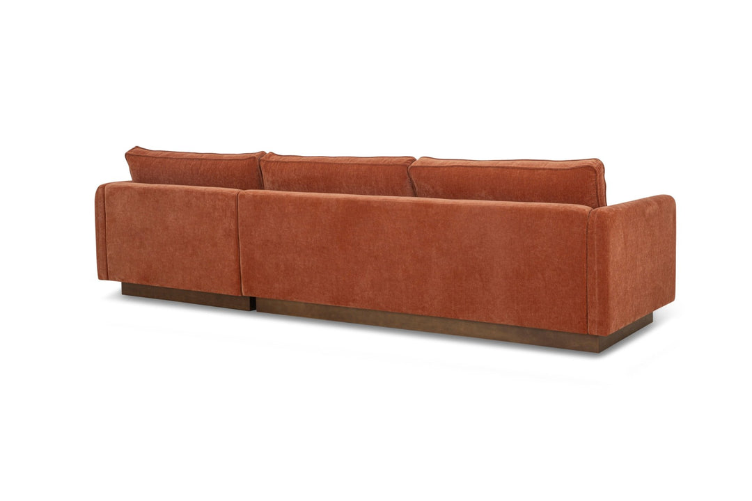 Highland Sectional in Moss Rust RHF back view - chaise sectional by What&