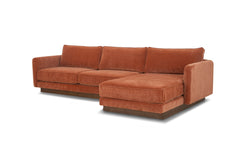 Highland Sectional in Moss Rust RHF angle view - chaise sectional by What&