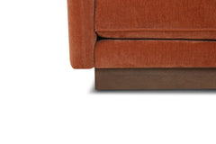 Highland Sectional in Moss Rust RHF detail view - chaise sectional by What&