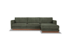 Highland Sectional in Canna Forest Green RHF front view - chaise sectional by What&