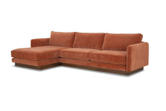 Highland Sectional in Moss Rust LHF angle view - chaise sectional by What&