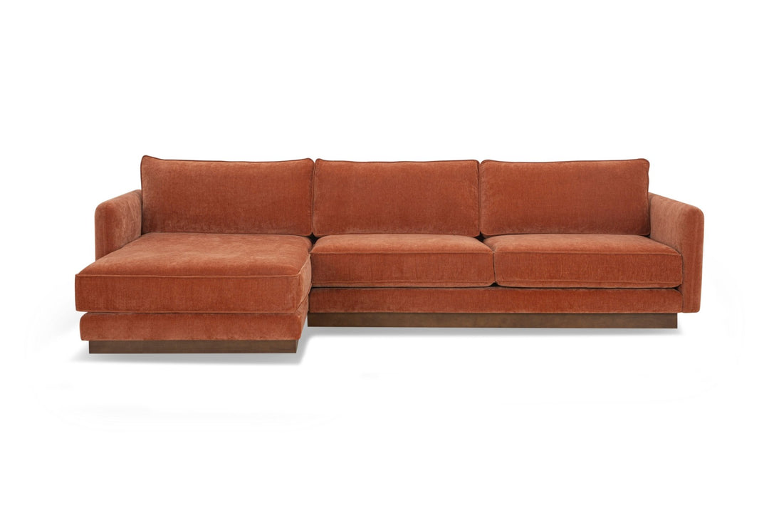 Highland Sectional in Moss Rust LHF front view - chaise sectional by What&