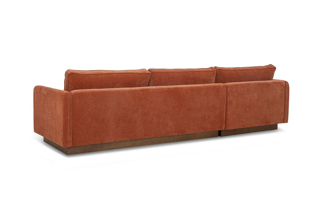 Highland Sectional in Moss Rust LHF back view - chaise sectional by What&