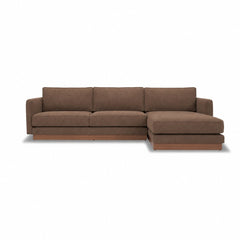 Highland Sectional in Nantes Brown RHF front view - chaise sectional by What&