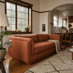 Ladd 3-Seater Sofa in Cute Burnt Umber styled in a Portland home - Whats New Furniture