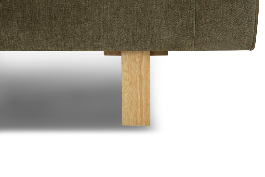 Lovejoy 2-Seater Sofa — Moss Olive Green recycled chenille fabric texture detail — What&