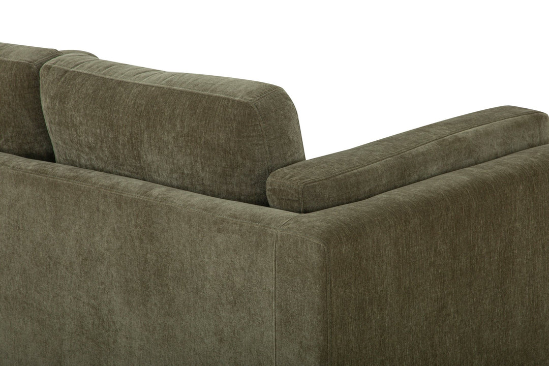 Lovejoy 2-Seater Sofa — back cushion and upholstery detail in Moss Olive Green — What&