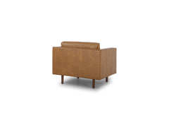 Macadam Leather Chair in Steamboat Camel back view - chair by What&