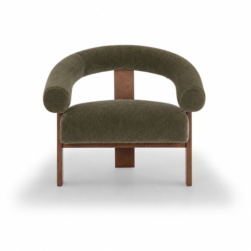 Marquam Accent Chair in Mohair Forest Green - studio - What&