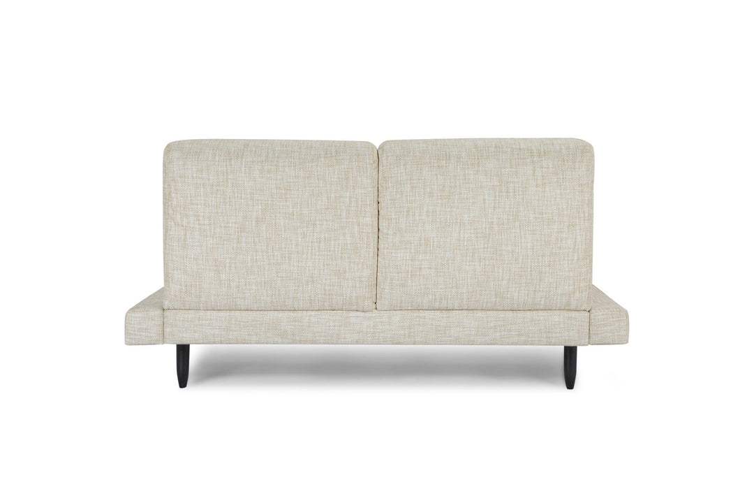 Tabor Queen Bed Frame in Oatmeal back view - bed by What&