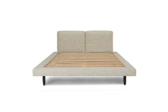 Tabor Queen Bed Frame in Oatmeal front view - bed by What&