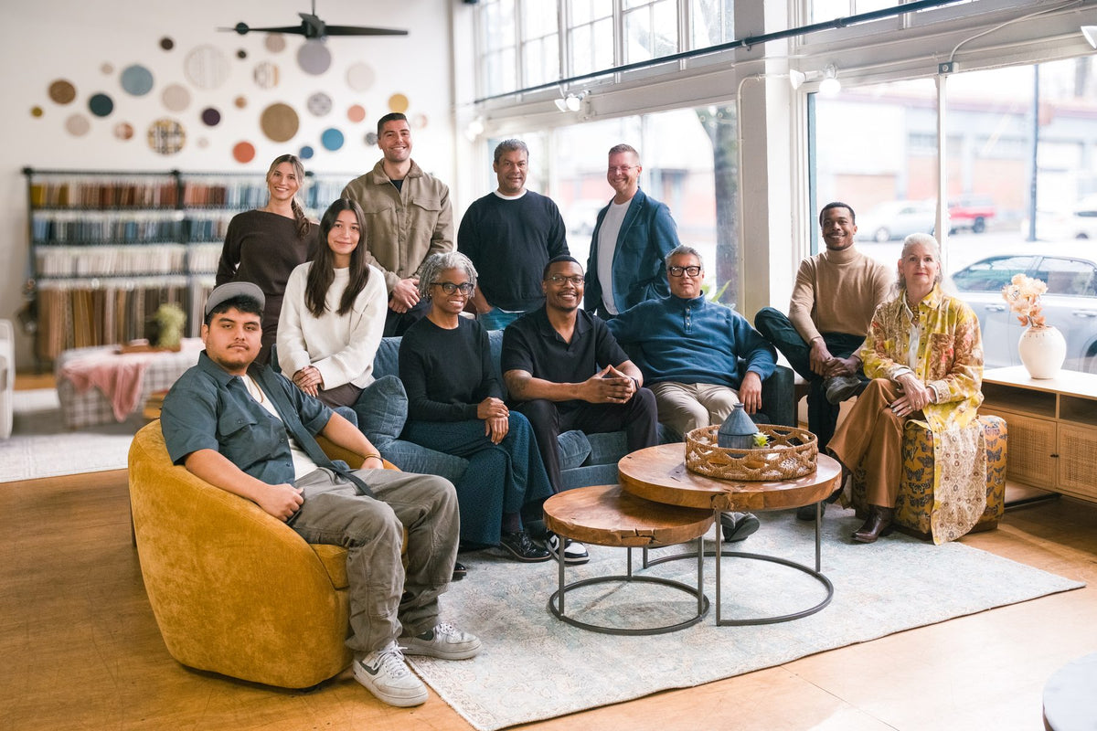 The What’s New Furniture team together in the showroom