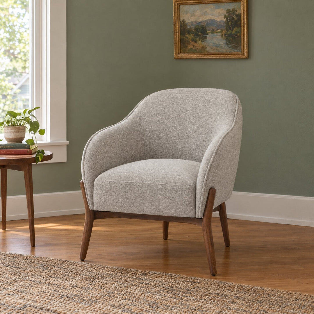 Cia Chair in Agnes Brown in a styled Portland living room - Whats New Furniture Portland OR