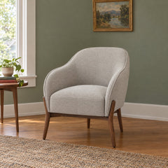 Cia Chair in Agnes Brown in a styled Portland living room - Whats New Furniture Portland OR