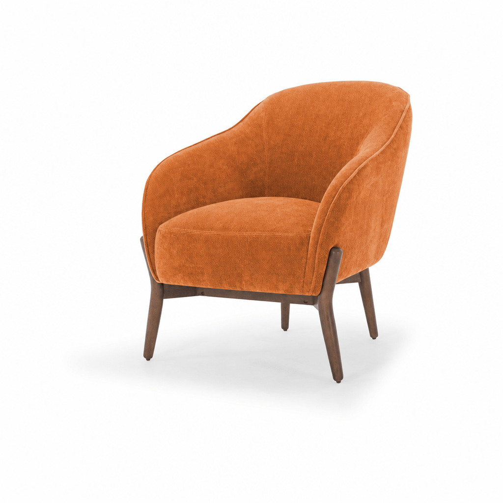 Cia Chair in Canna Pumpkin front view - accent chair by What&