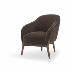 Cia Chair in Agnes Brown front view - accent chair by What&
