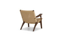 Drummond Accent Chair in walnut frame with woven danish cord — back view — What&