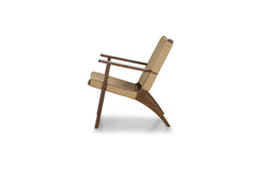 Drummond Accent Chair in walnut frame with woven danish cord — side view — What&