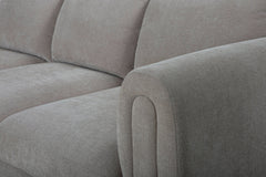 Fairhaven 3-Seater Sofa in Dine Latte greige — fabric and detail closeup — What&
