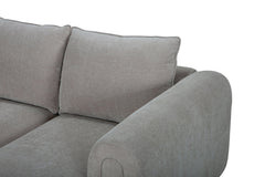 Fairhaven 3-Seater Sofa in Dine Latte greige — fabric and detail closeup — What&